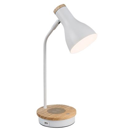 Rabalux - Dimbart touchbordslampa med trådlös laddning 1xE14/25W/230V gummiträd