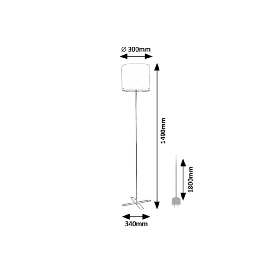 Rabalux - Golvlampa 1xE27/40W/230V vit/silver