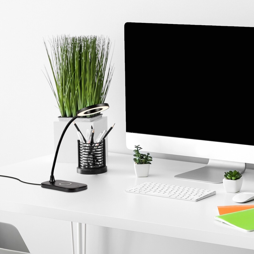 Rabalux - LED Dimbar Touchbordslampa med trådlös laddning LED/5W/5V 2700-6000K svart