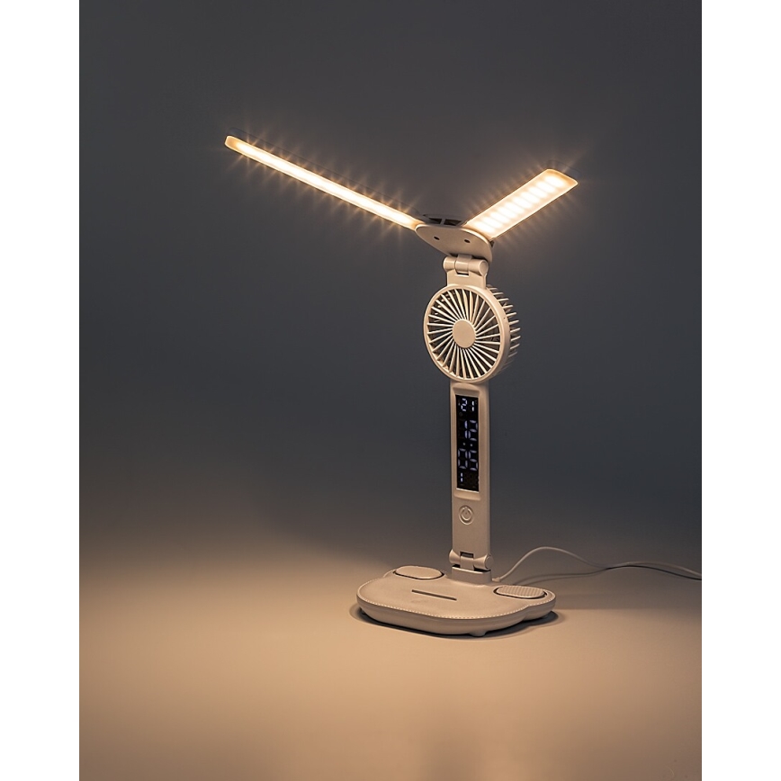 Rabalux - Dimmbar LED-bordslampa med fläkt och display LED/7W/5V 3000/4000/6500K
