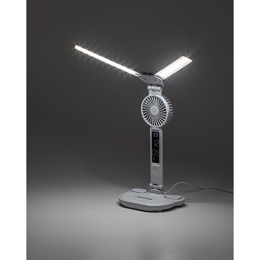 Rabalux - Dimmbar LED-bordslampa med fläkt och display LED/7W/5V 3000/4000/6500K