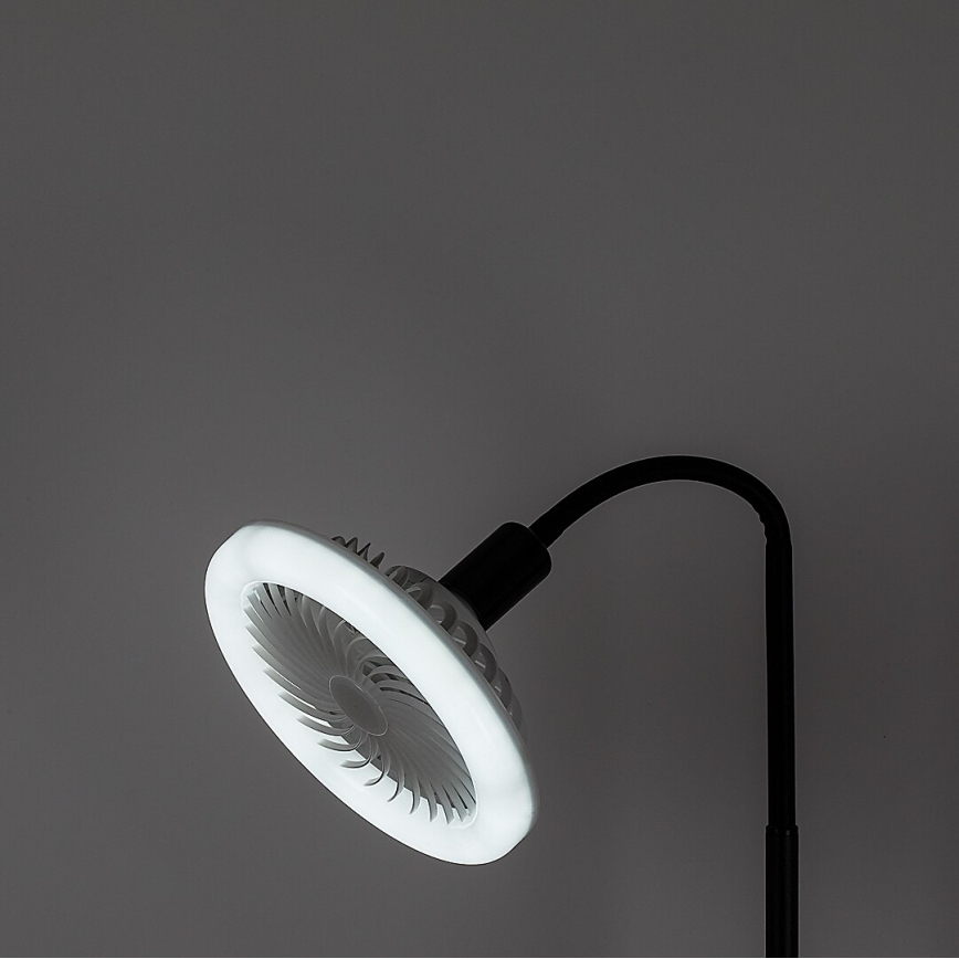 Rabalux - Dimbar LED-golvlampa med fläkt, Ø 30 cm, 1x E27 / 16 W / 230 V, 3000–6500 K + fjärrkontroll