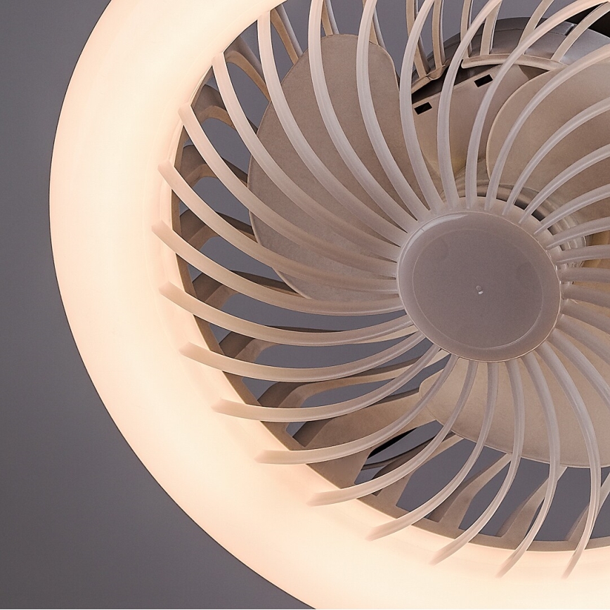 Rabalux - Dimbar LED-golvlampa med fläkt, Ø 30 cm, 1x E27 / 16 W / 230 V, 3000–6500 K + fjärrkontroll