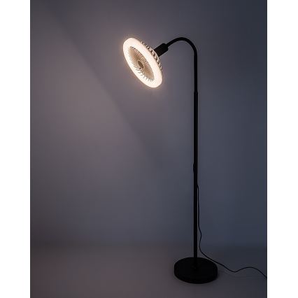Rabalux - Dimbar LED-golvlampa med fläkt, Ø 30 cm, 1x E27 / 16 W / 230 V, 3000–6500 K + fjärrkontroll