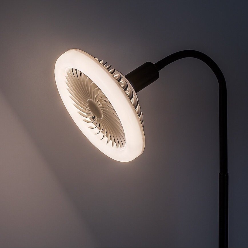 Rabalux - Dimbar LED-golvlampa med fläkt, Ø 30 cm, 1x E27 / 16 W / 230 V, 3000–6500 K + fjärrkontroll