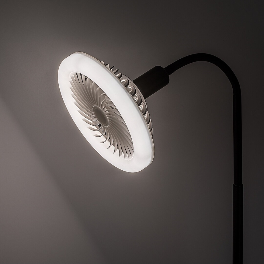 Rabalux - Dimbar LED-golvlampa med fläkt, Ø 30 cm, 1x E27 / 16 W / 230 V, 3000–6500 K + fjärrkontroll