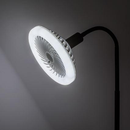Rabalux - Dimbar LED-golvlampa med fläkt, Ø 30 cm, 1x E27 / 16 W / 230 V, 3000–6500 K + fjärrkontroll