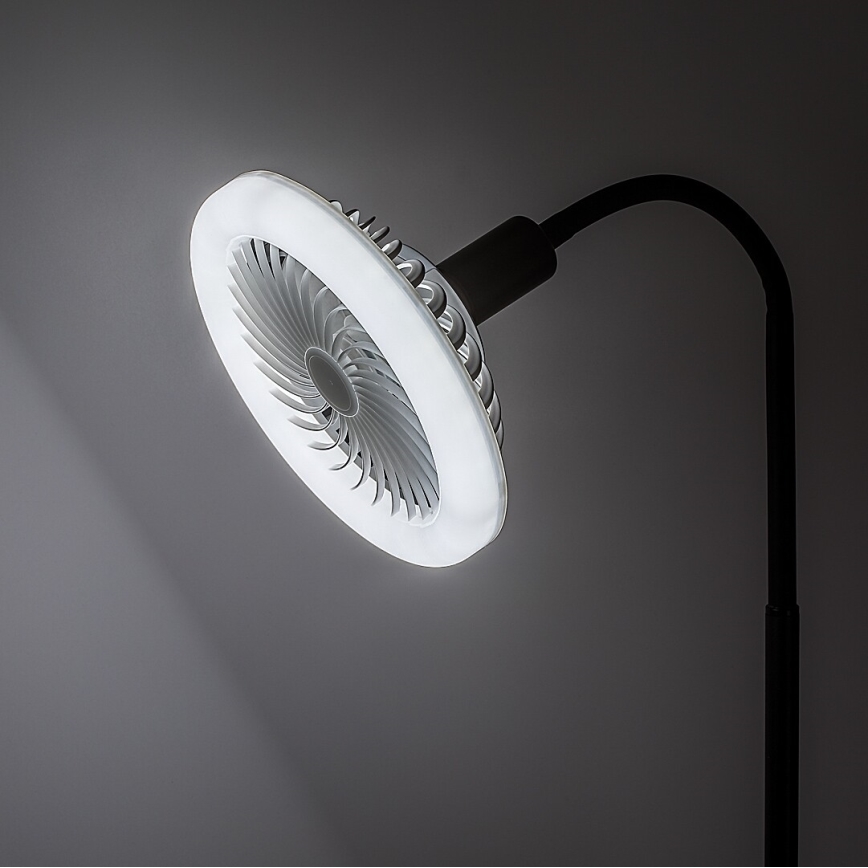 Rabalux - Dimbar LED-golvlampa med fläkt, Ø 30 cm, 1x E27 / 16 W / 230 V, 3000–6500 K + fjärrkontroll