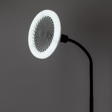 Rabalux - Dimbar LED-golvlampa med fläkt, Ø 30 cm, 1x E27 / 16 W / 230 V, 3000–6500 K + fjärrkontroll