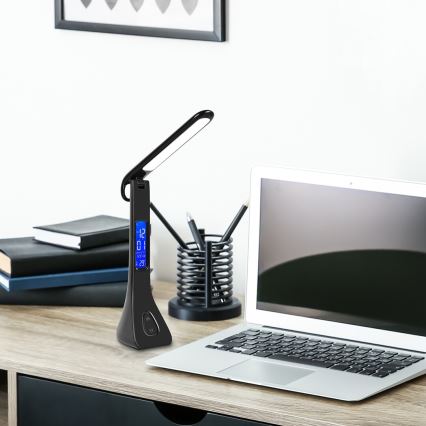 Rabalux - LED dimbar bordslampa med display LED/7W/5V 4000K svart