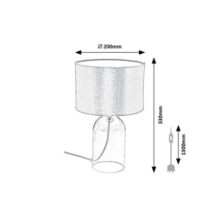 Rabalux - Bordslampa 1x E14/40W/230V, Ø 20 cm