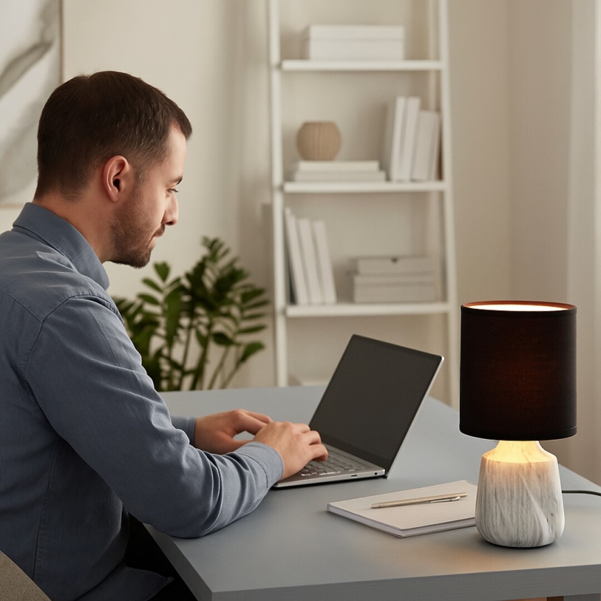 Rabalux - Bordslampa 1xE14/40W/230V svart/marmordekor