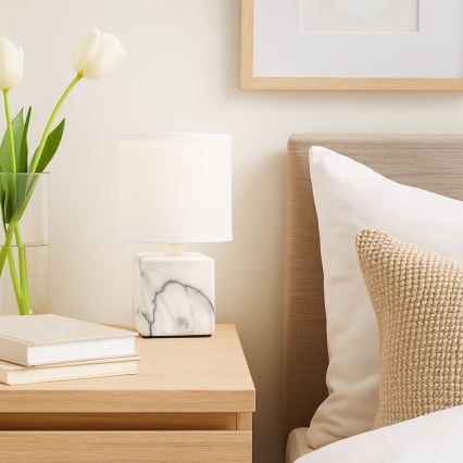 Rabalux - Bordslampa 1xE14/40W/230V vit/marmormönster