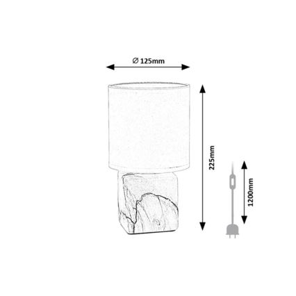 Rabalux - Bordslampa 1xE14/40W/230V vit/marmormönster