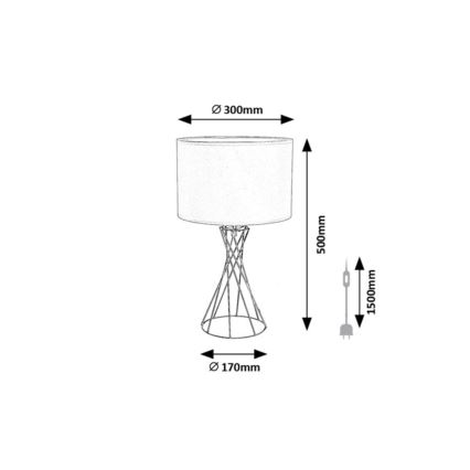 Rabalux - Bordslampa 1xE27/40W/230V guld/vit