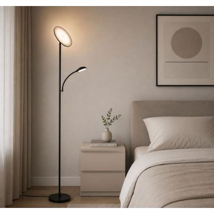 Rabalux - LED Dimbar golvlampa LED/23W/230V 3000/4200/6500 svart