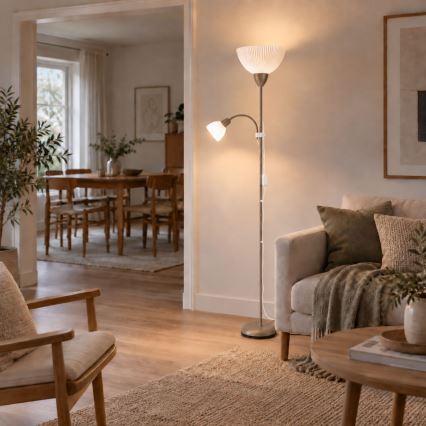Rabalux - Golvlampa 1xE27/60W/230V + 1xE14/25W beige