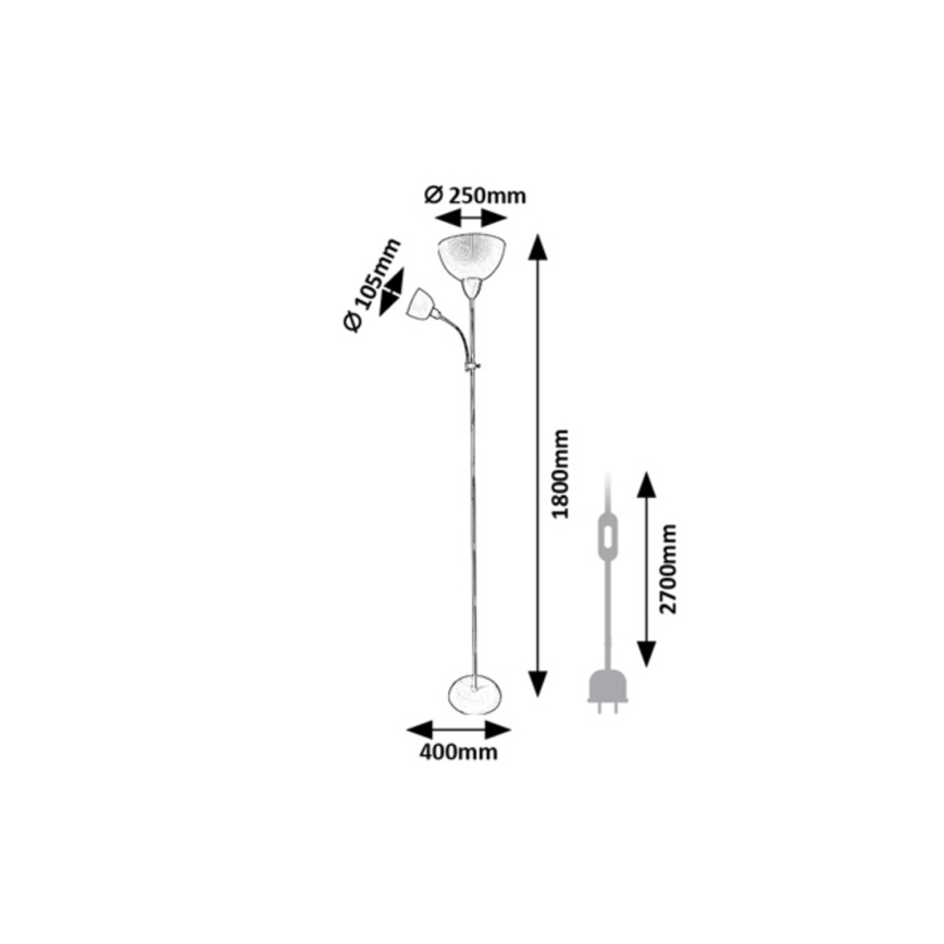 Rabalux - Golvlampa 1xE27/60W/230V + 1xE14/25W beige