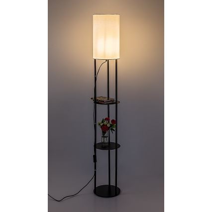 Rabalux - Golvlampa med hyllor 1xE27/40W/230V svart