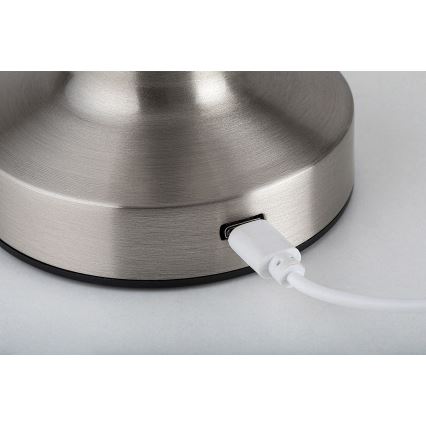 Rabalux - LED uppladdningsbar touchbordslampa LED/2,7W/5V 1200mAh 3000/4000/6000K matt krom