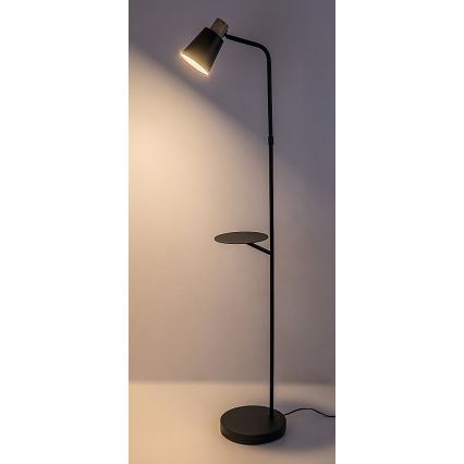 Rabalux - Golvlampa med en hylla 1xE27/40W/230V svart