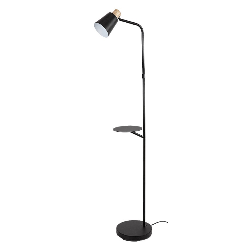 Rabalux - Golvlampa med en hylla 1xE27/40W/230V svart