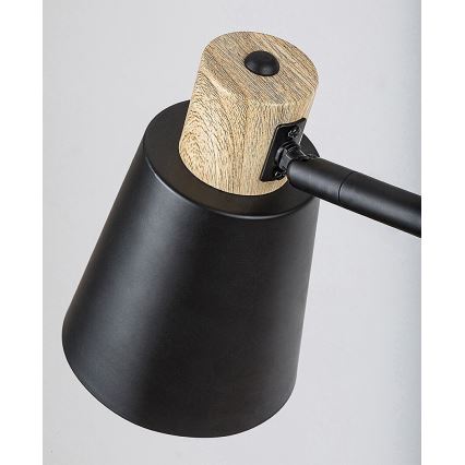 Rabalux - Golvlampa med en hylla 1xE27/40W/230V svart