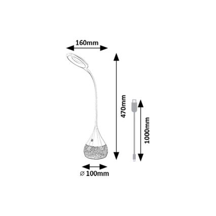 Rabalux - LED RGB Ljusreglerad bordslampa LED/4W/230V vit