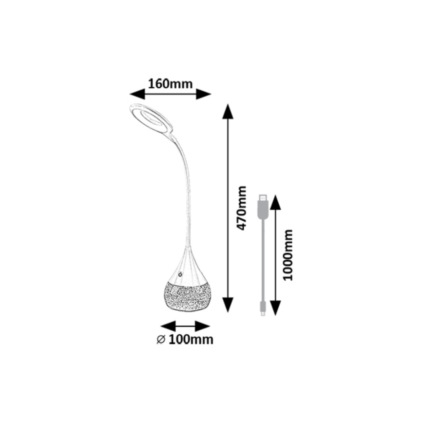 Rabalux - LED RGB Ljusreglerad bordslampa LED/4W/230V vit