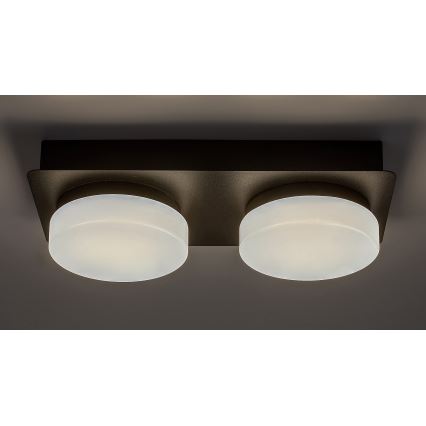 Rabalux - LED Taklampa för badrum 2xLED/5,5W/230V IP44 svart