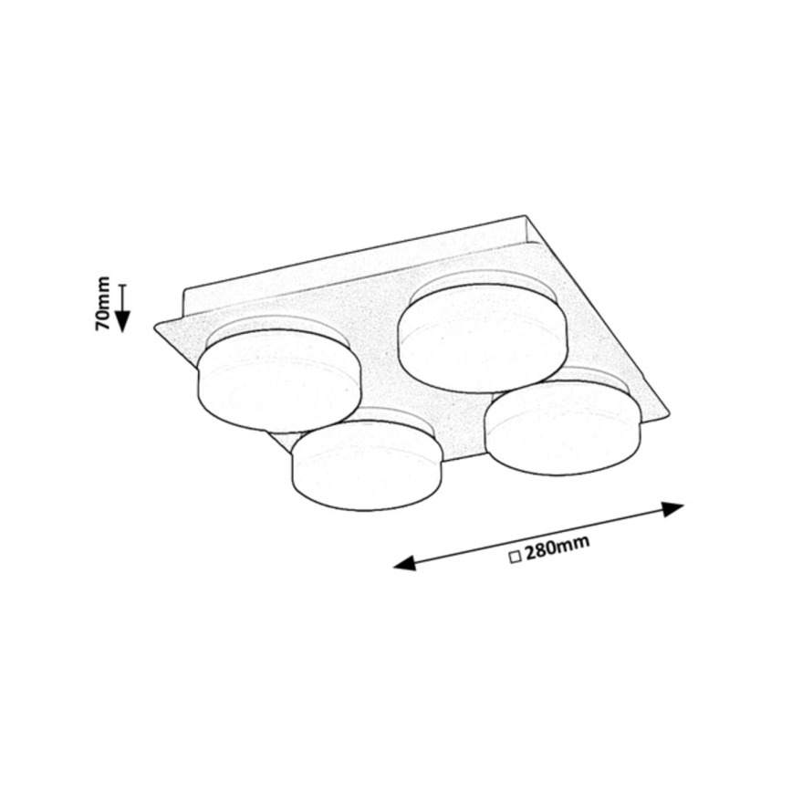 Rabalux - LED Taklampa för badrum 4xLED/5,2W/230V IP44 svart