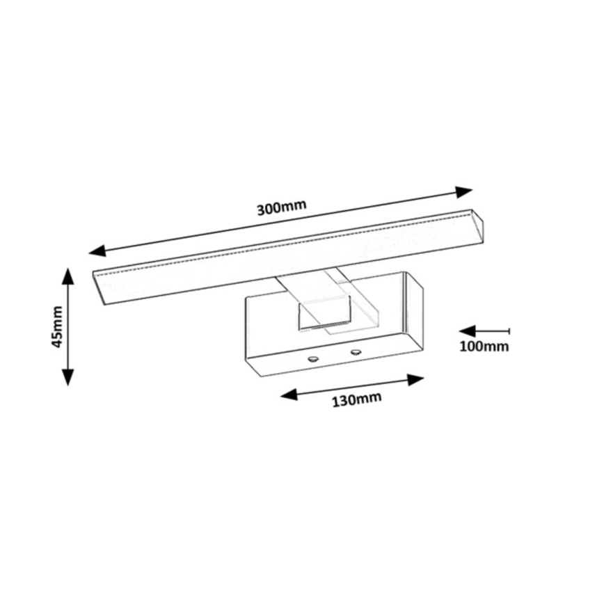 Rabalux - LED-spegelbelysning för badrum LED/6W/230V IP44 30 cm svart