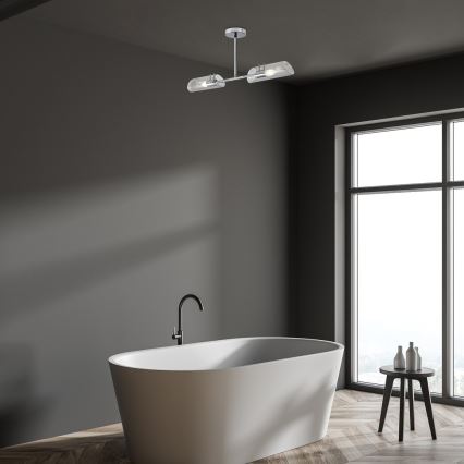 Rabalux - Badrum hängande ljuskrona 2xE14/12W/230V IP44 skinande krom