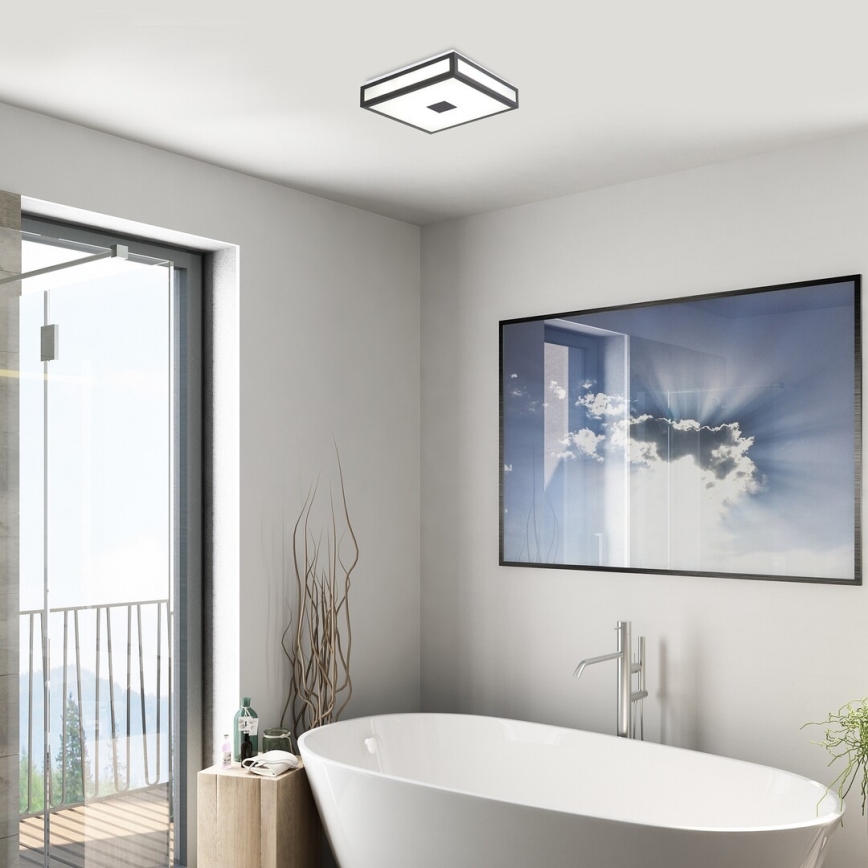 Rabalux - LED badrumstaklampa LED/18W/230V IP44 svart 30x30 cm