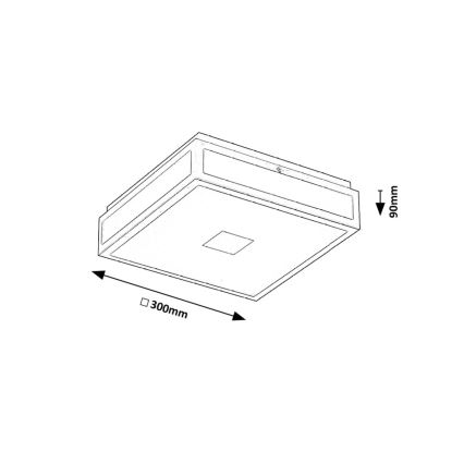 Rabalux - LED badrumstaklampa LED/18W/230V IP44 svart 30x30 cm