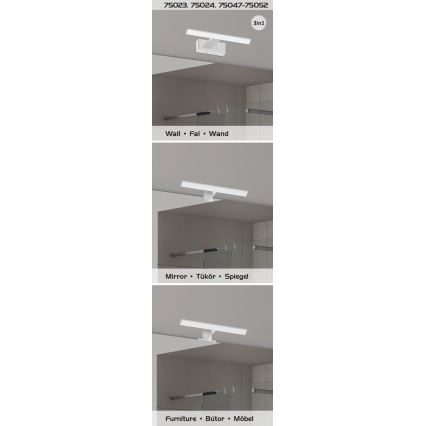 Rabalux - LED-spegelbelysning för badrum LED/6W/230V IP44 40 cm blank krom