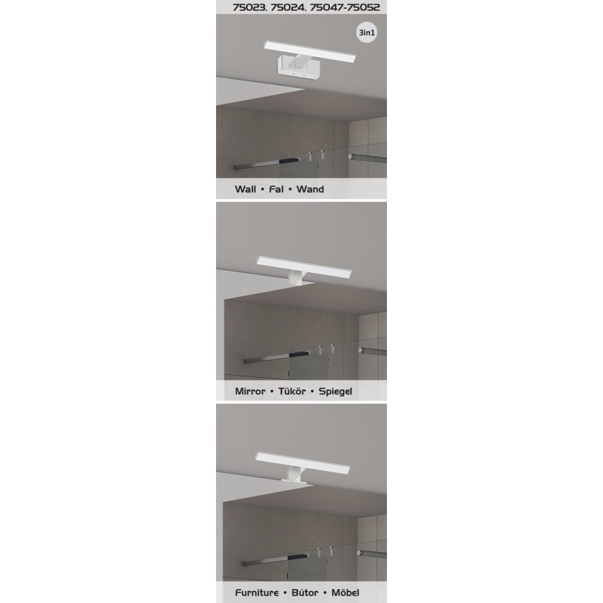 Rabalux - LED-belysning för badrumsspegel LED/9W/230V IP44 60 cm polerad krom