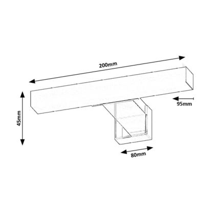 Rabalux - LED-spegelbelysning för badrum LED/4W/230V IP44 20 cm svart