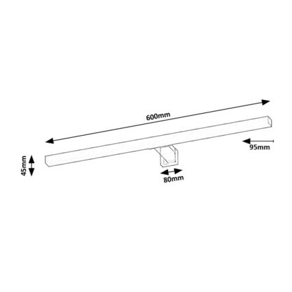 Rabalux - LED-spegelbelysning för badrum LED/9W/230V IP44 60 cm svart