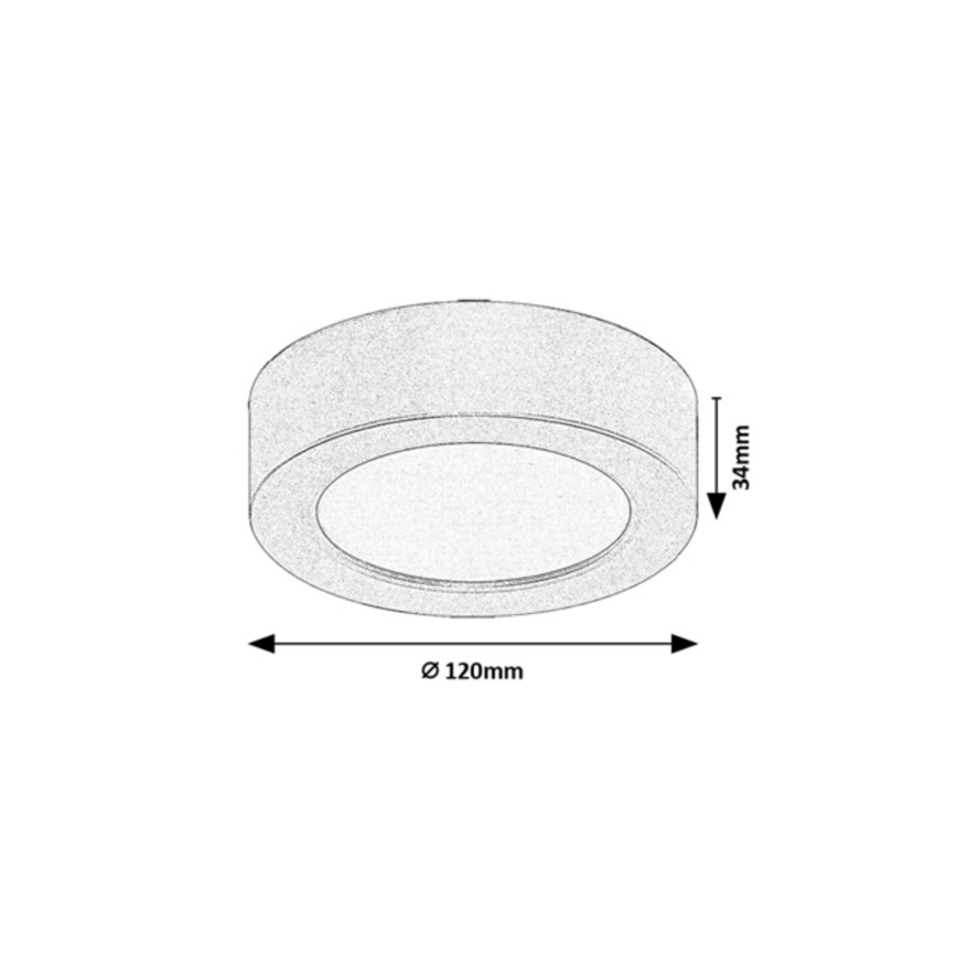 Rabalux - LED taklampa för badrum LED/7W/230V Ø 12 cm IP44 svart