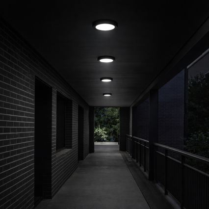 Rabalux - LED-taklampa för badrum, 24W/230V, Ø 22 cm, IP44, svart