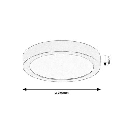 Rabalux - LED-taklampa för badrum, 24W/230V, Ø 22 cm, IP44, svart