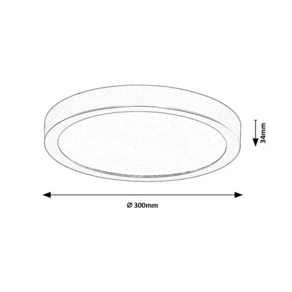Rabalux - LED taklampa för badrum LED/30W/230V Ø 30 cm IP44 svart