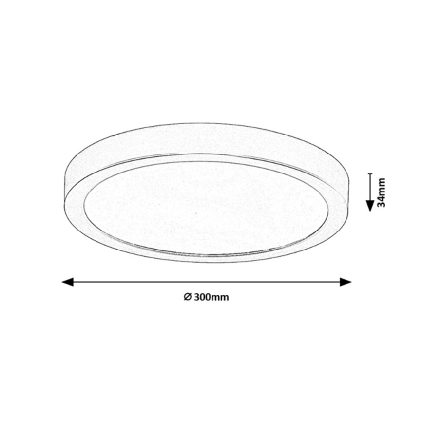 Rabalux - LED taklampa för badrum LED/30W/230V Ø 30 cm IP44 svart