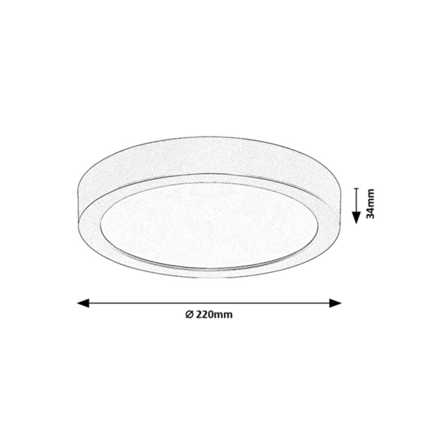 Rabalux - LED taklampa för badrum LED/24W/230V Ø 22 cm IP44 guld