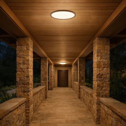 Rabalux - LED takarmatur för badrum LED/18W/230V 3000/4000/6000K Ø 29 cm IP44 brun