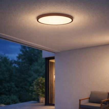 Rabalux - LED-taklampa för badrum LED/24W/230V 3000/4000/6000K Ø 40 cm IP44 brun