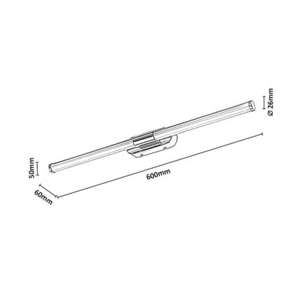 Rabalux - LED-belysning för badrumsspegel LED/8W/230V IP44 60 cm blank krom