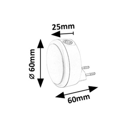 Rabalux - LED Nattlampa för uttag med skymningssensor LED/0,3W/230V 3000K