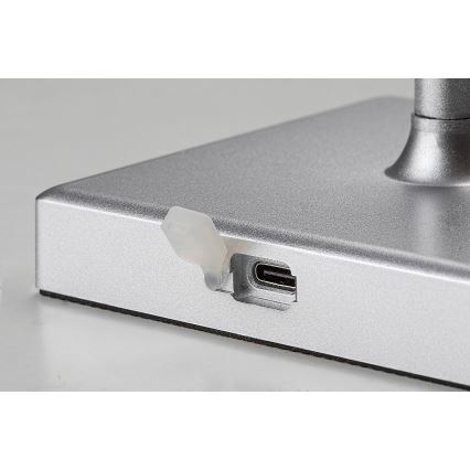 Rabalux - LED Dimbart uppladdningsbart skrivbordslampa LED/4W/3,7V 1800 mAh 3000-5000K IP44 silver